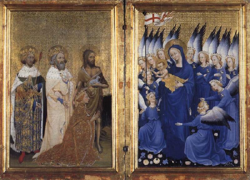 Richard II of England presented to the Virgin and Child by his patron Saint John the Baptist and Saints Edward and Edmund, unknow artist